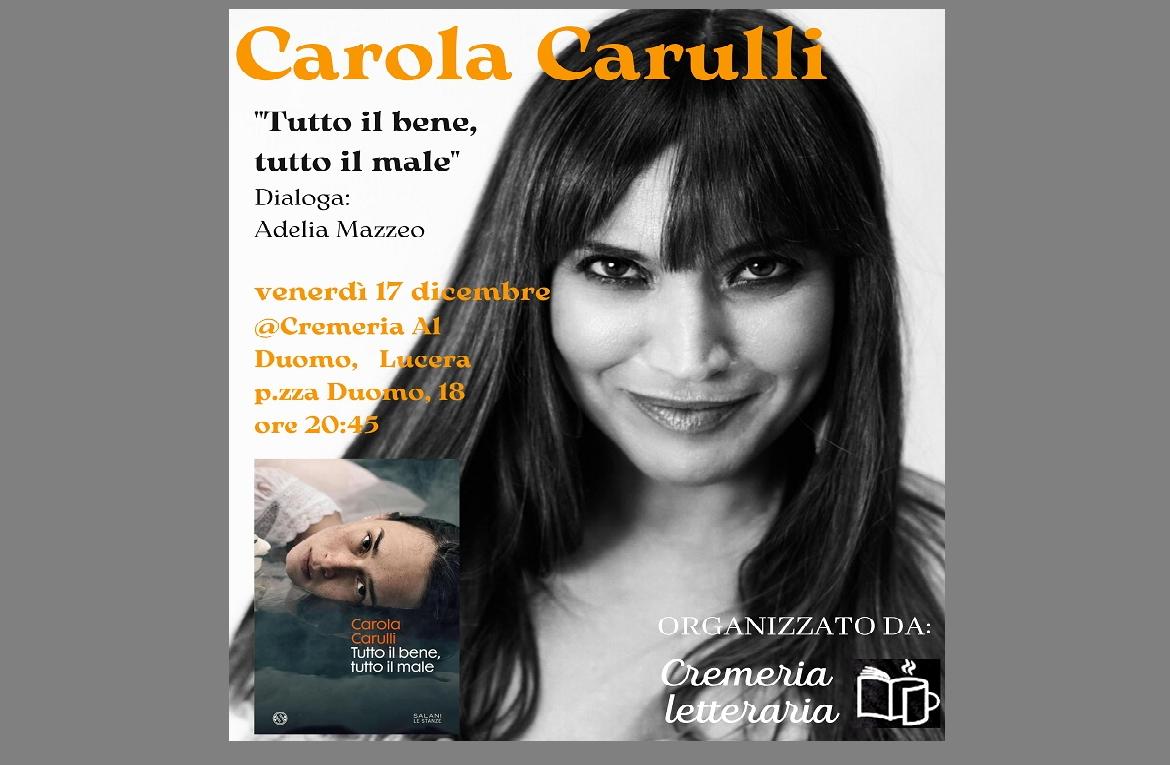 Lucera, Carola Carulli ospite di 'Cremeria Letteraria'