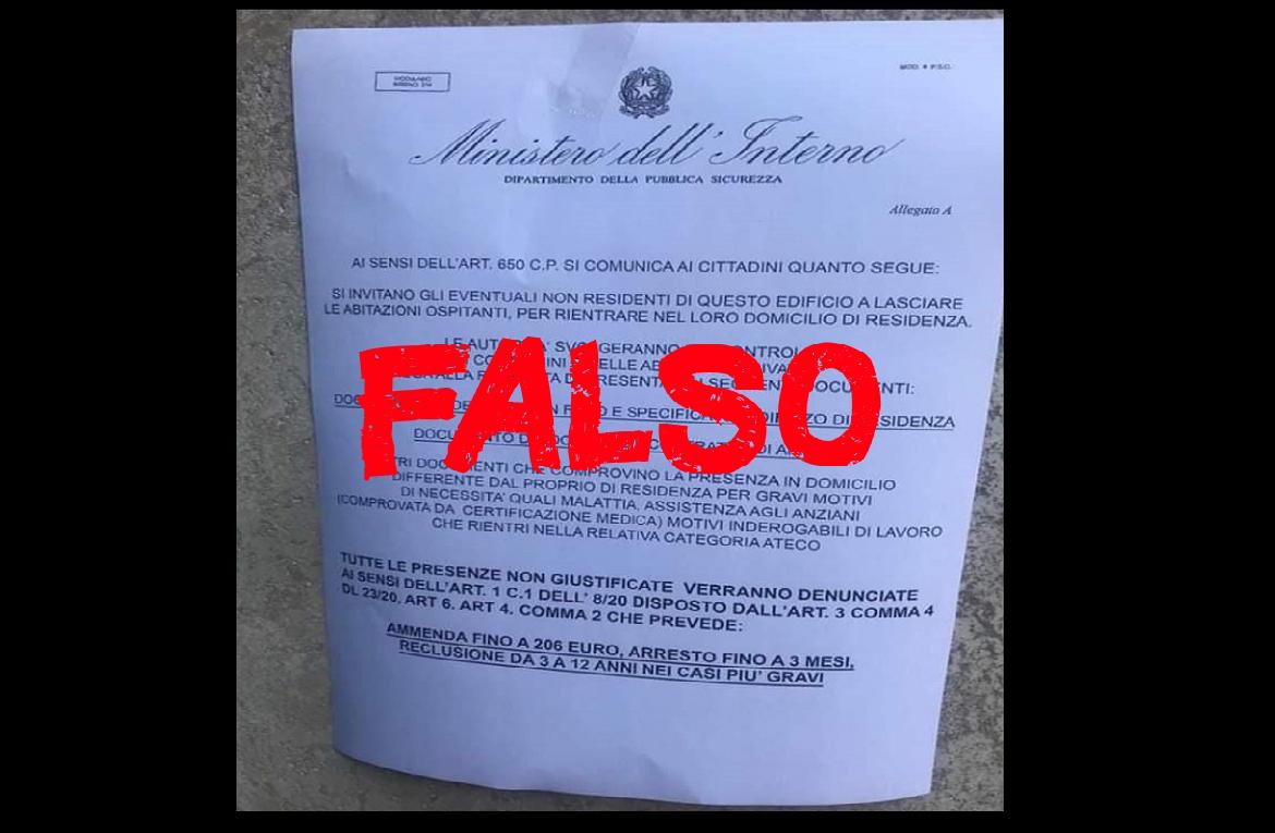 La Questura di Foggia, falsi gli avvisi del Ministero dell'Interno affissi ai portoni