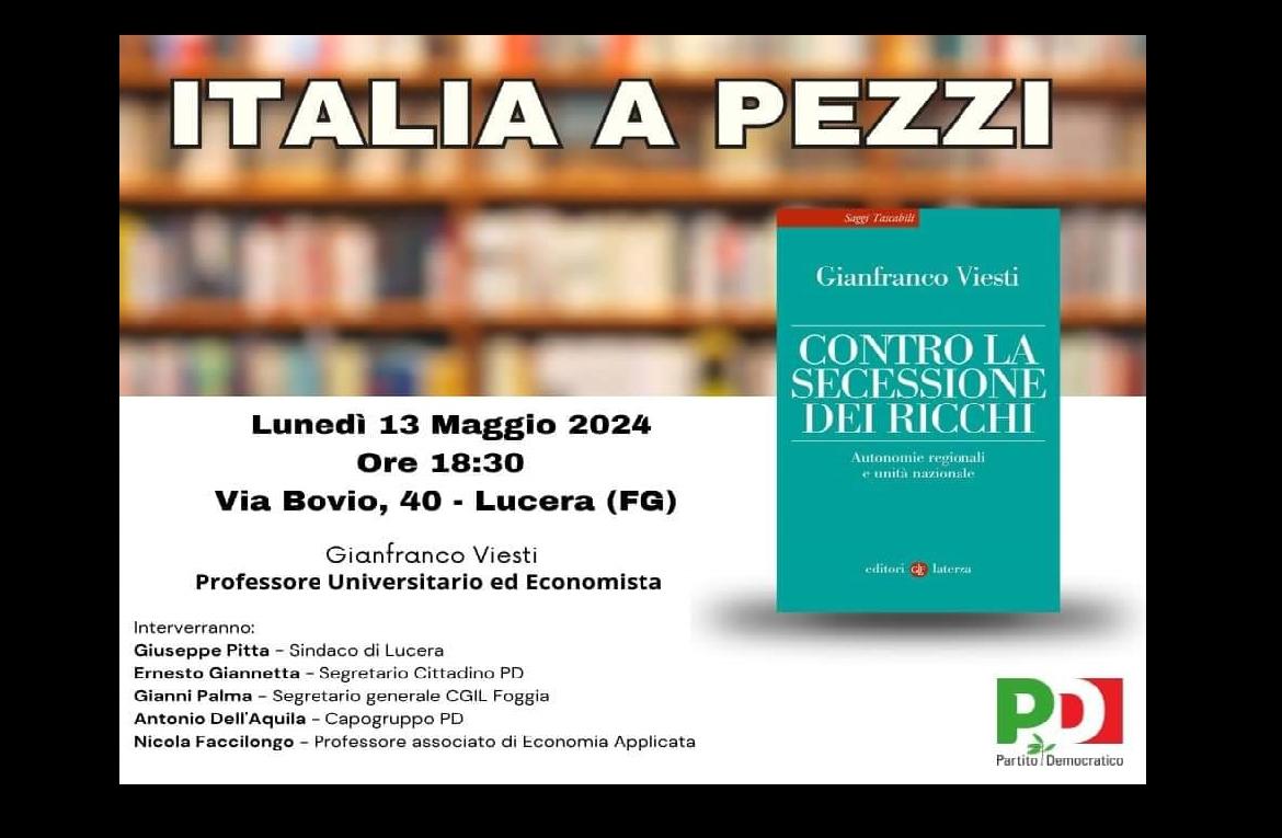 Convegni presso Mechanè, Italia a Pezzi con  l'economista Gianfranco Viesti