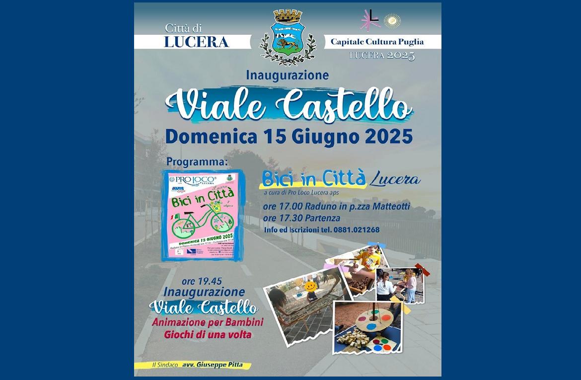 Lucera, Il sindaco Giuseppe Pitta consegna alla città il nuovo viale Castello