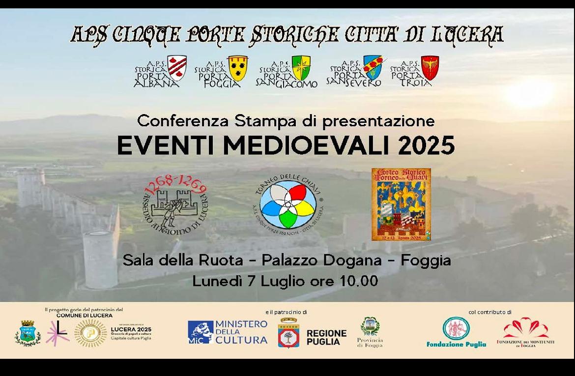 A Foggia la conferenza stampa di presentazione degli Eventi Medioevali 2025 di Lucera