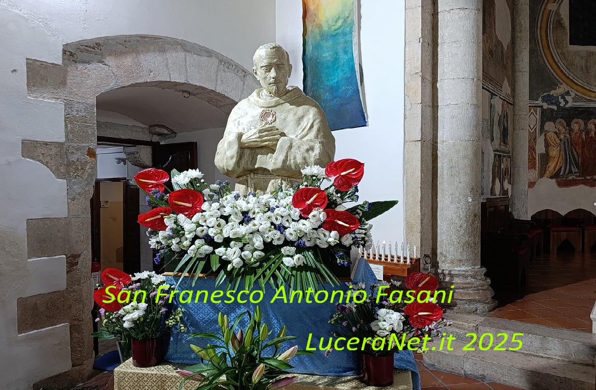 Lucera, oggi è la festa della Nascita di San Francesco Antonio Fasani, il Padre Maestro