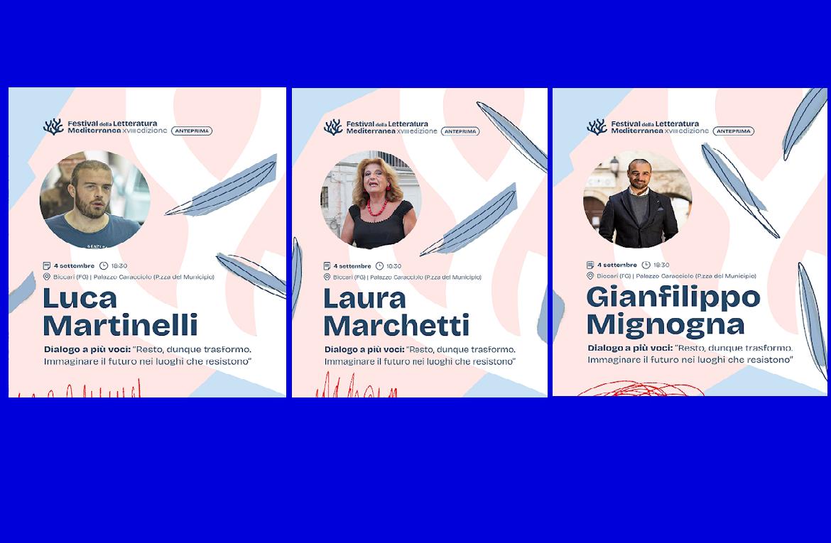 Il 4 settembre a Biccari l’anteprima della XVIII^ edizione del Festival della Letteratura Mediterranea di Lucera