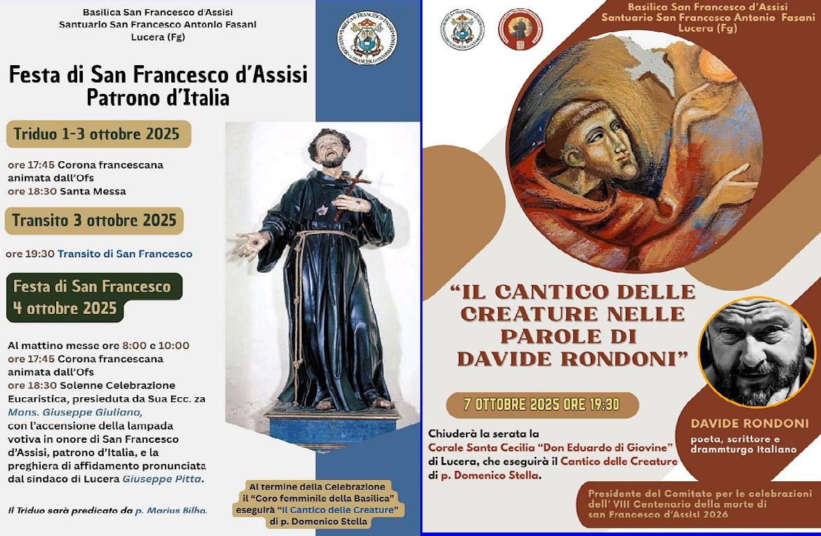 Lucera, festa di San Francesco 2025
