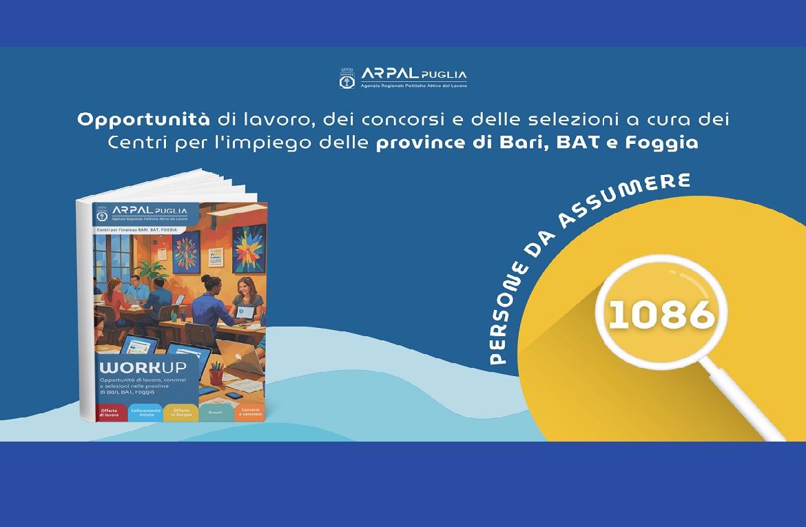 Report 'Workup': oltre 1000 posti di lavoro nelle province di Bari, Bat e Foggia