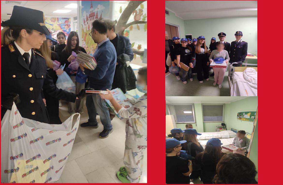 La Polizia di Stato e il Rotary Club U.Giordano, regalano un sorriso ai bambini di pediatria del Riuniti di Foggia