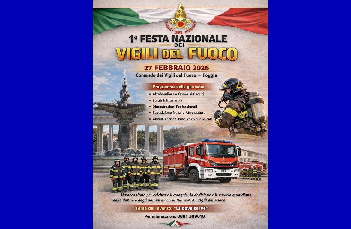 87 anni dei Vigili del Fuoco: a Foggia la celebrazione di un impegno costante 'L&igrave; dove serve'