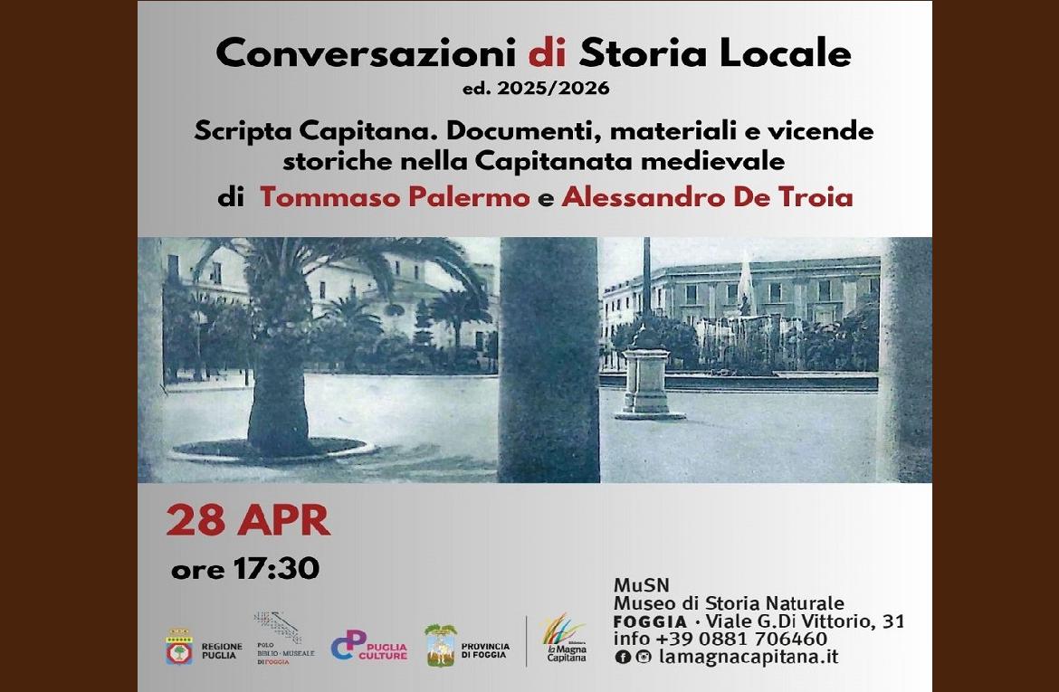 La Capitanata medievale al centro della prossima Conversazione di storia locale della Magna Capitana