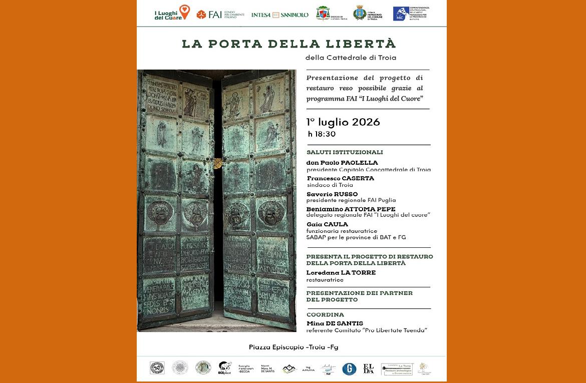 Al via il restauro della Porta della Libert&agrave; della Cattedrale di Troia (FG)
