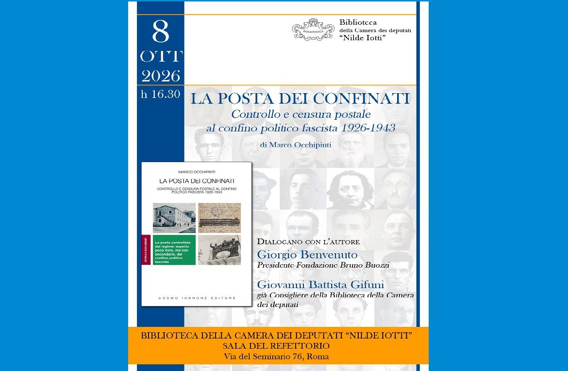 La posta dei confinati, di Marco Occhipinti alla Biblioteca della Camera dei deputati 'Nilde Iotti'